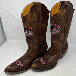 Game Day Boots Southern Illinois University Sulkis Distressed Leather Size 11B‎